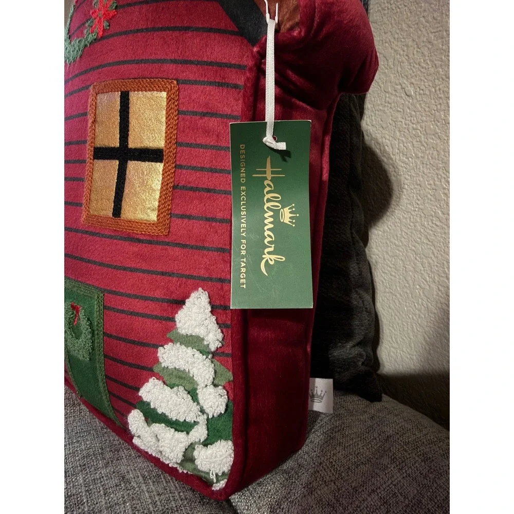 Hallmark Christmas Red House Decorative Pillow Target Exclusive 16x12 Holiday